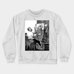 The dance of death at Basel: death and the merchant - Hieronymus Hess Crewneck Sweatshirt